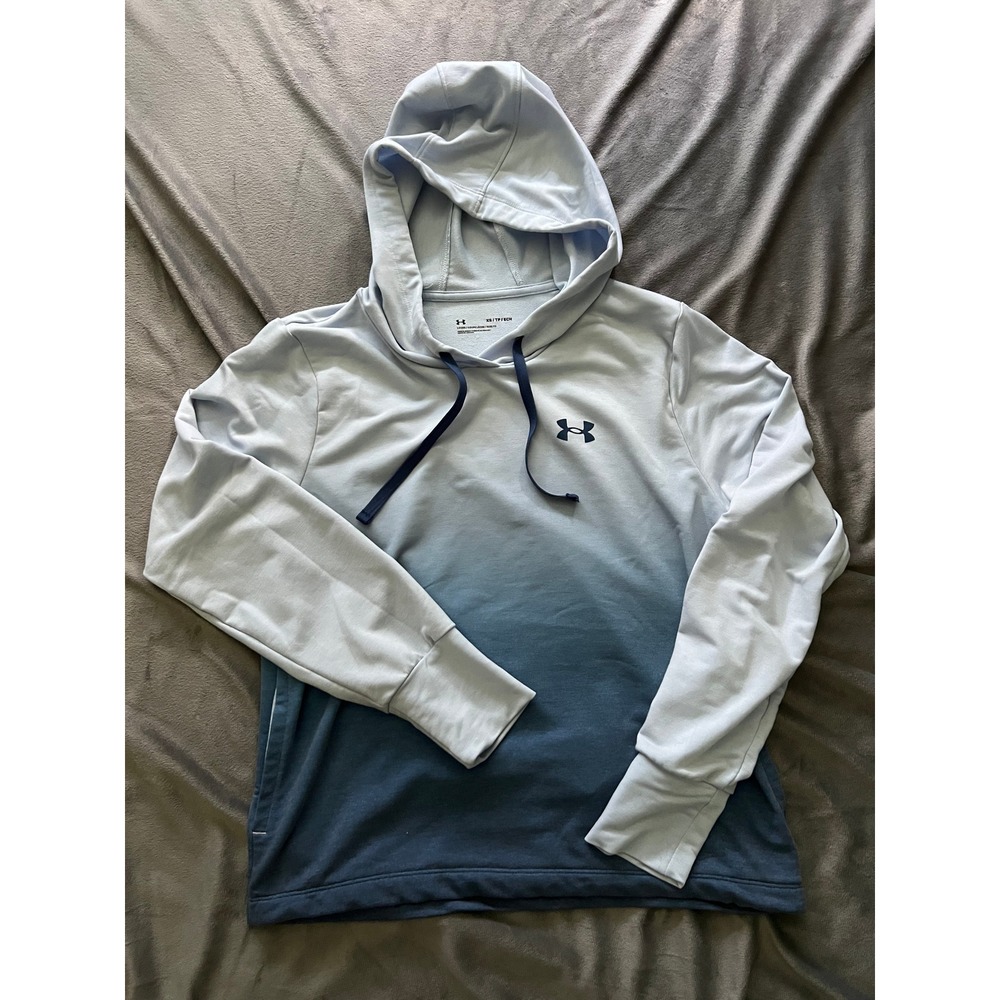 Under Armour Womens Ombre Blue Lightweight Hoodie Sweatshirt XS HeatGear Loose - Picture 1 of 9